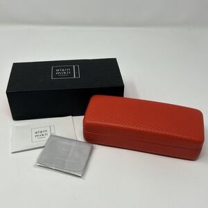 NEW Alain Mikli Hard Shell Eyeglass Case Carbon Fiber-Like Texture W/ Box Red
